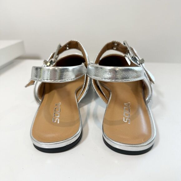 Soda Silver Flats with Buckle Detail - Picture 4 of 6